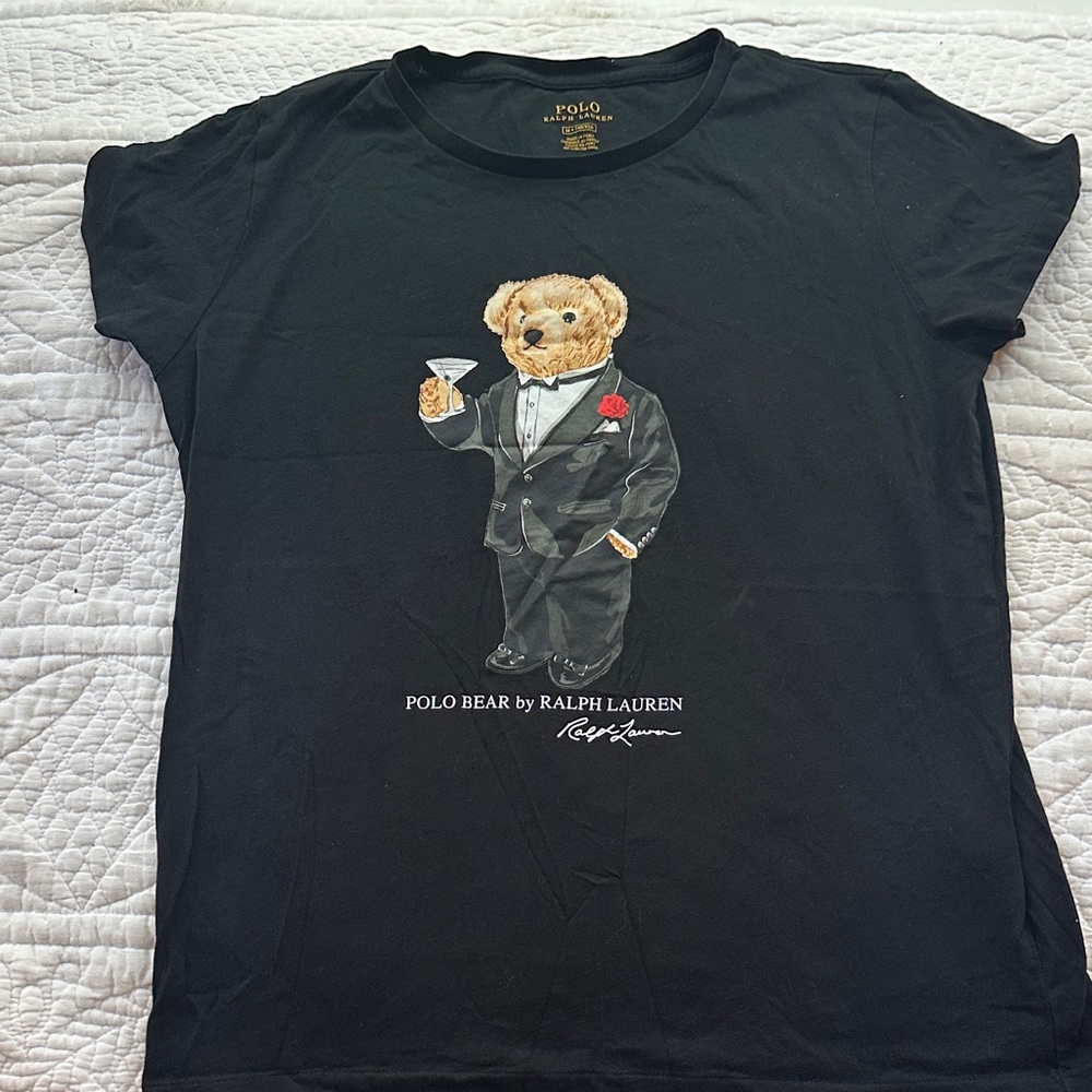 Ralph Lauren Black Polo Bear Graphic Tee